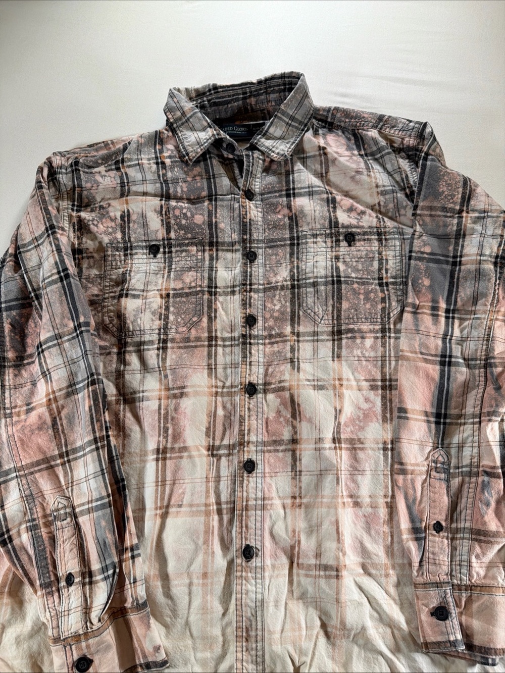 Plaid Button-Up Jacket Coat - Faded Pink & Gray